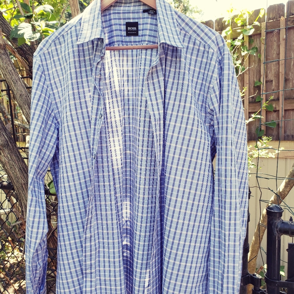 Men's Hogo Boss Blue long-sleeve shirt 2XL